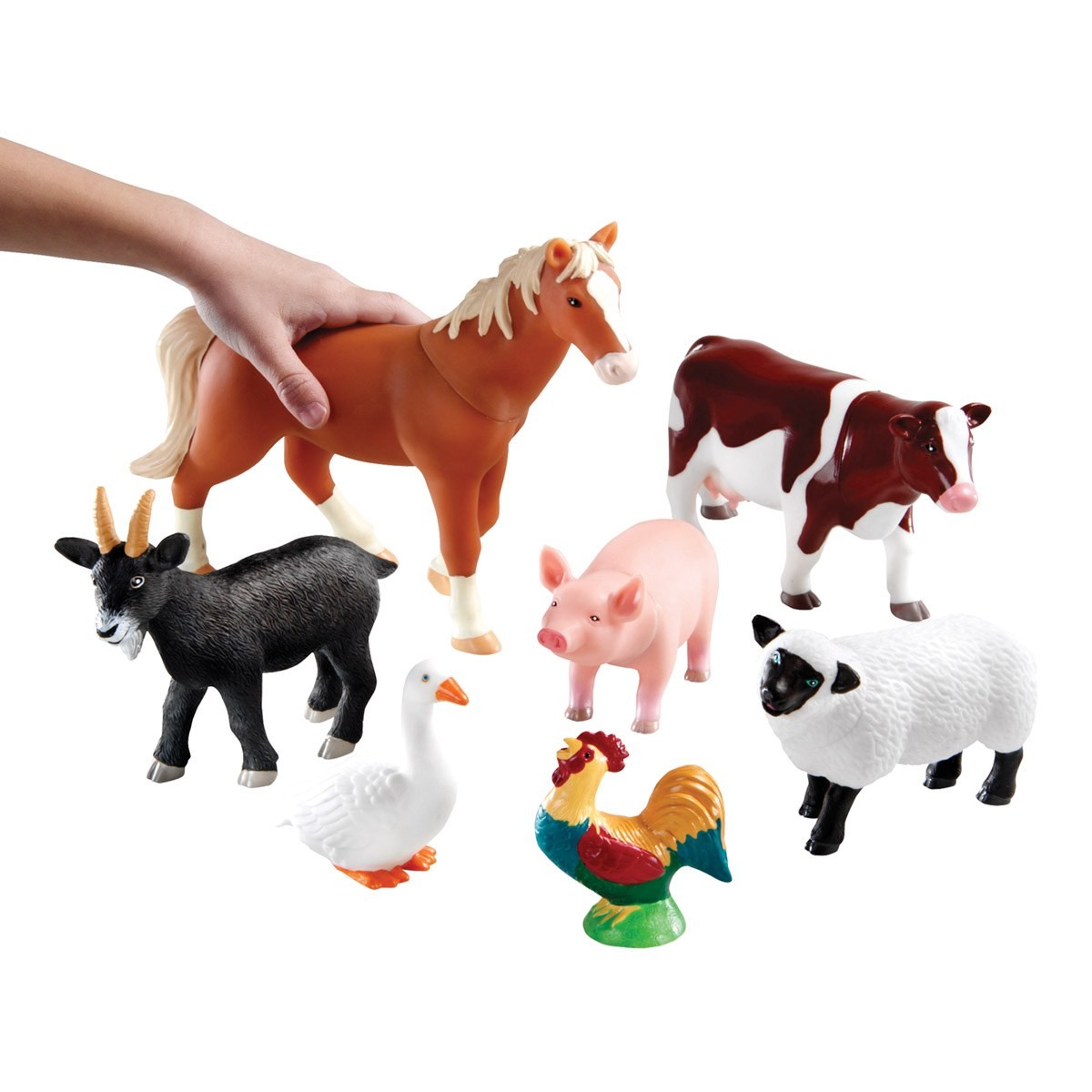 Kaplan Early Learning Company Jumbo Animals Set of 18 - Farm, Jungle, & Pets