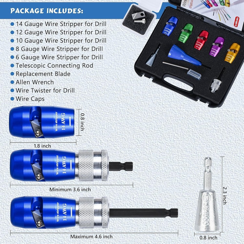 Professional Quality Wire Stripper Drill Attachment - Adjustable for All Gauges