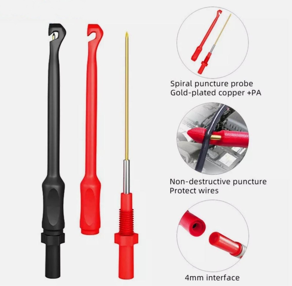 Automotive Test Leads Kit Puncture Probe+ Soft Case for FLUKE Multimeter /Tools