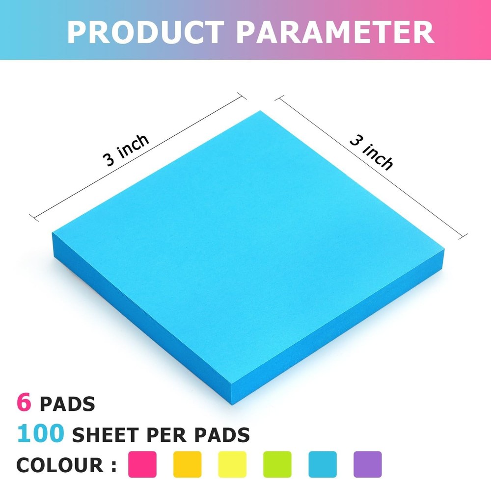Stiy Notes Up Self-Sti Notes Pads Bright Colors, Easy to Post for