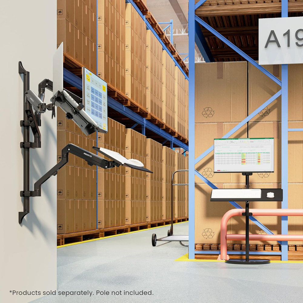 Keyboard Wall Mount with Pole Option, Adjustable Keyboard and Mouse Tray with Sp