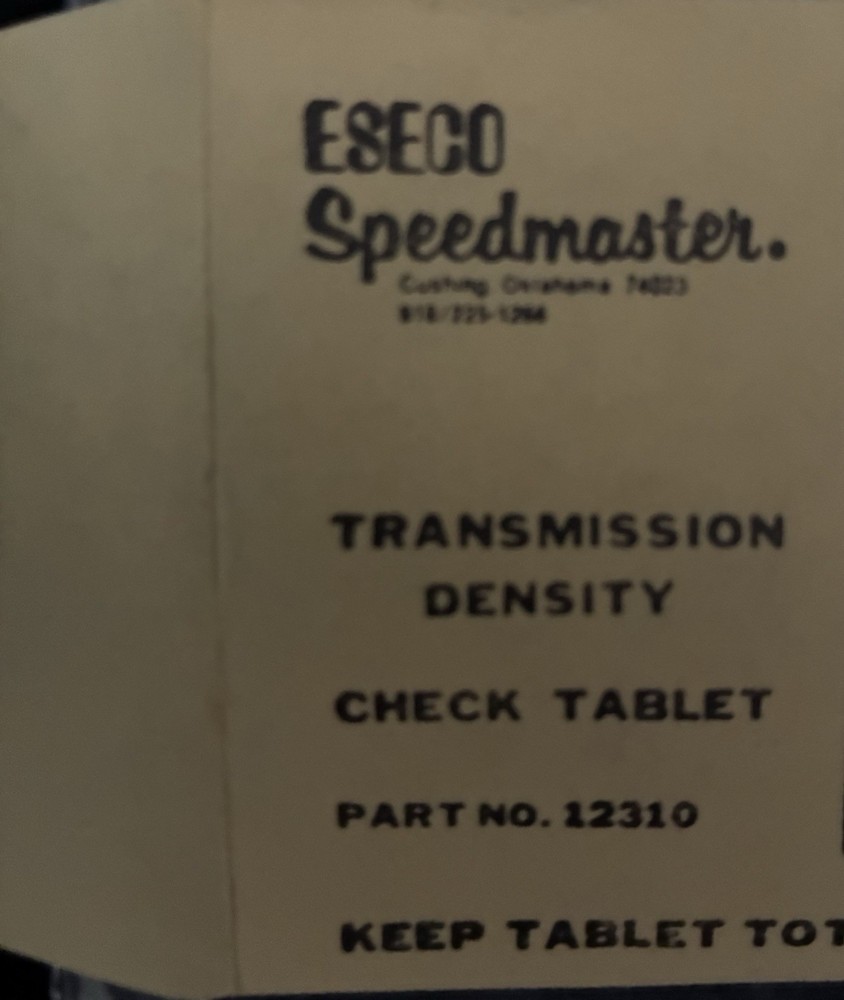 ESECO Speedmaster Reflection Check Plaque – Densitometer Calibration