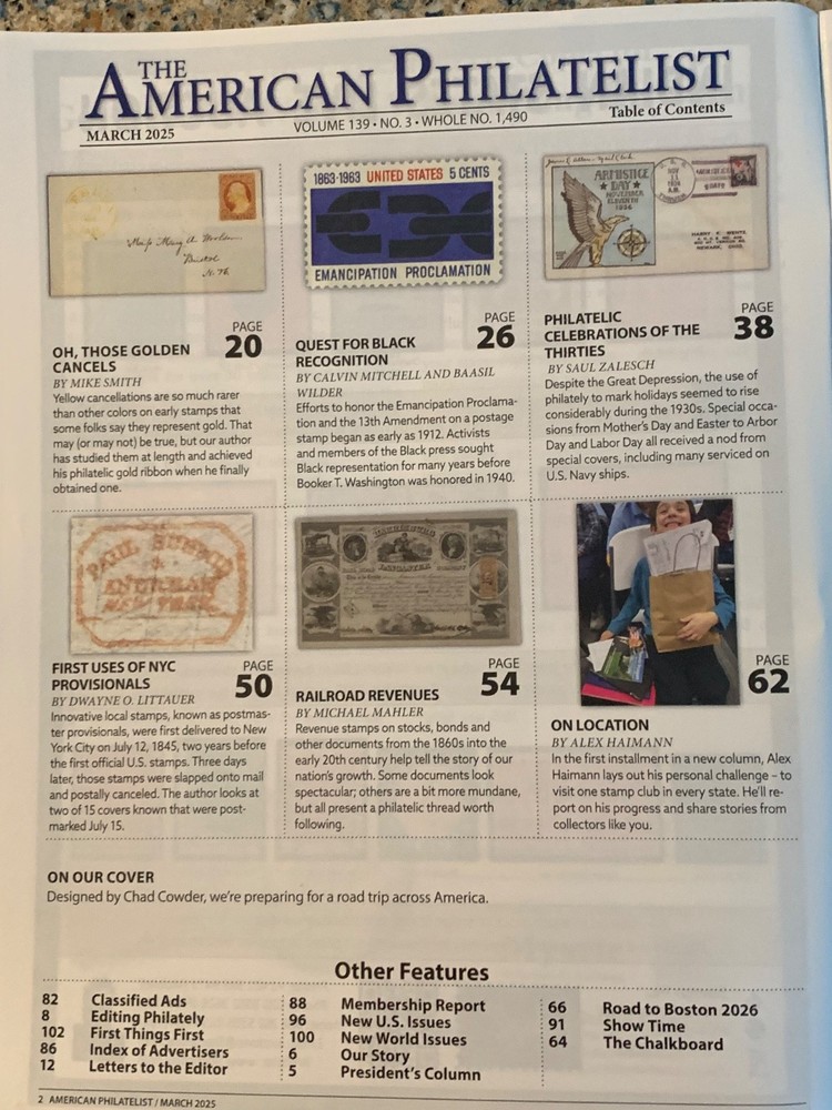 American Philatelist Magazine 2025, March
