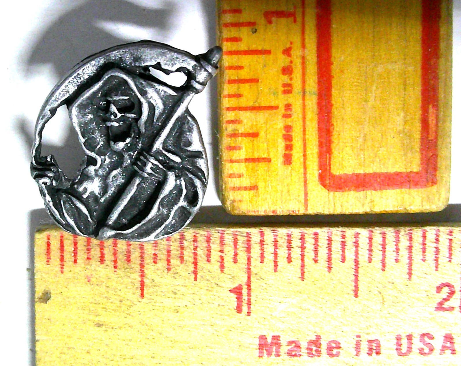 Grim Reaper pin old biker vest hat collectible vintage "Death Skull" pinback