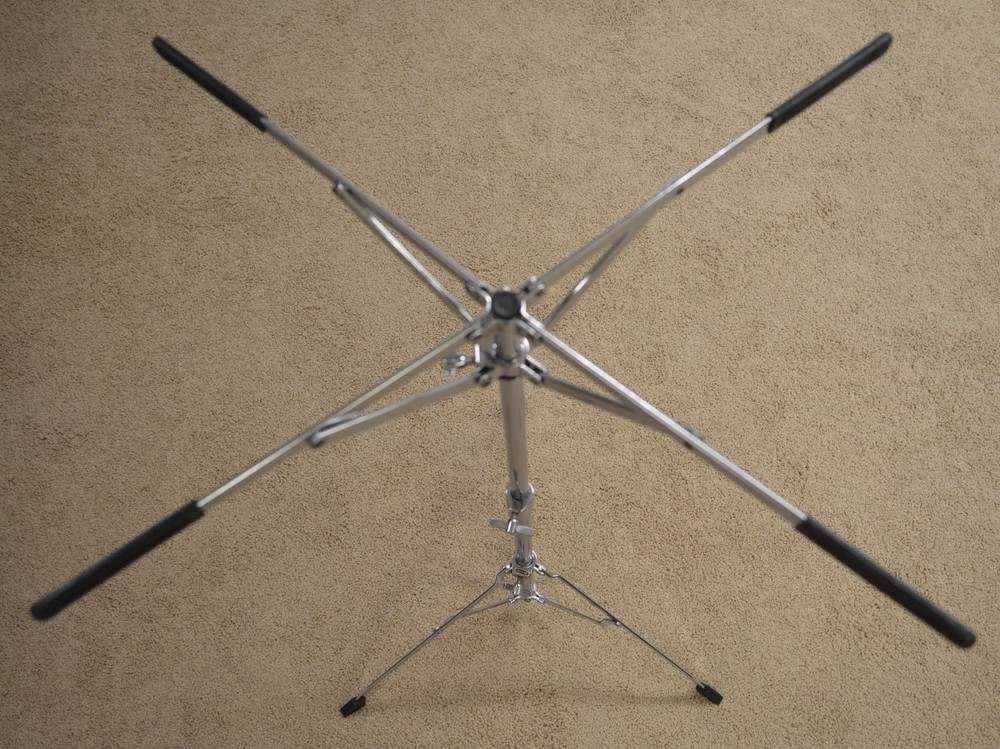 USED PERCUSSION TRAP TABLE WITH STAND, WOOD SHELL
