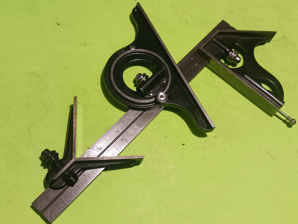 Starrett Combination Square 5pcs Head,Protractor,center Head, 12" rule & scribe