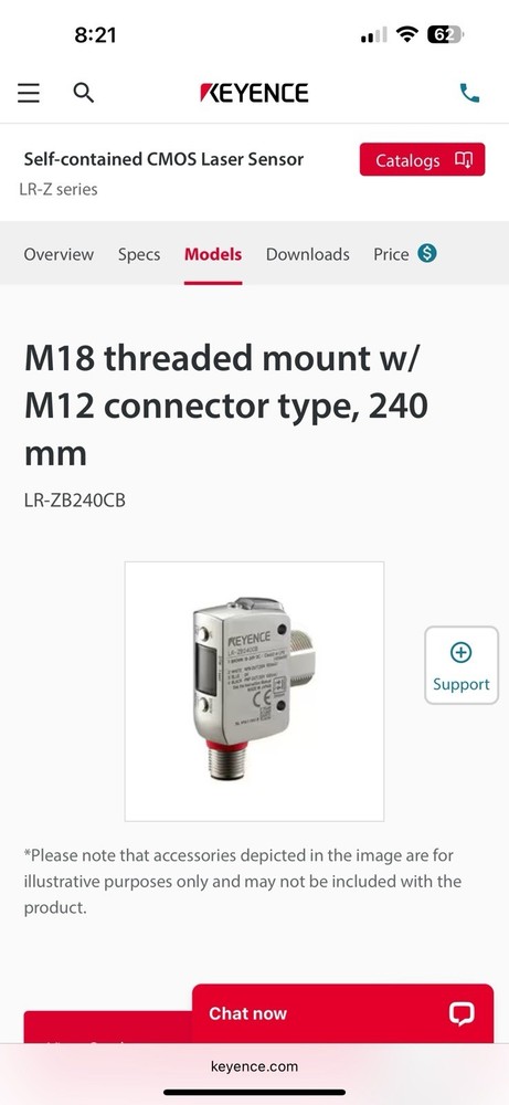 KEYENCE LR-ZB240CB Laser Sensor