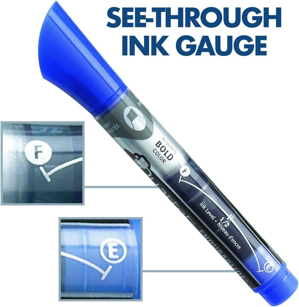 EnduraGlide 12 Assorted Dry Erase Markers with Bold Chisel Tip for Whiteboards
