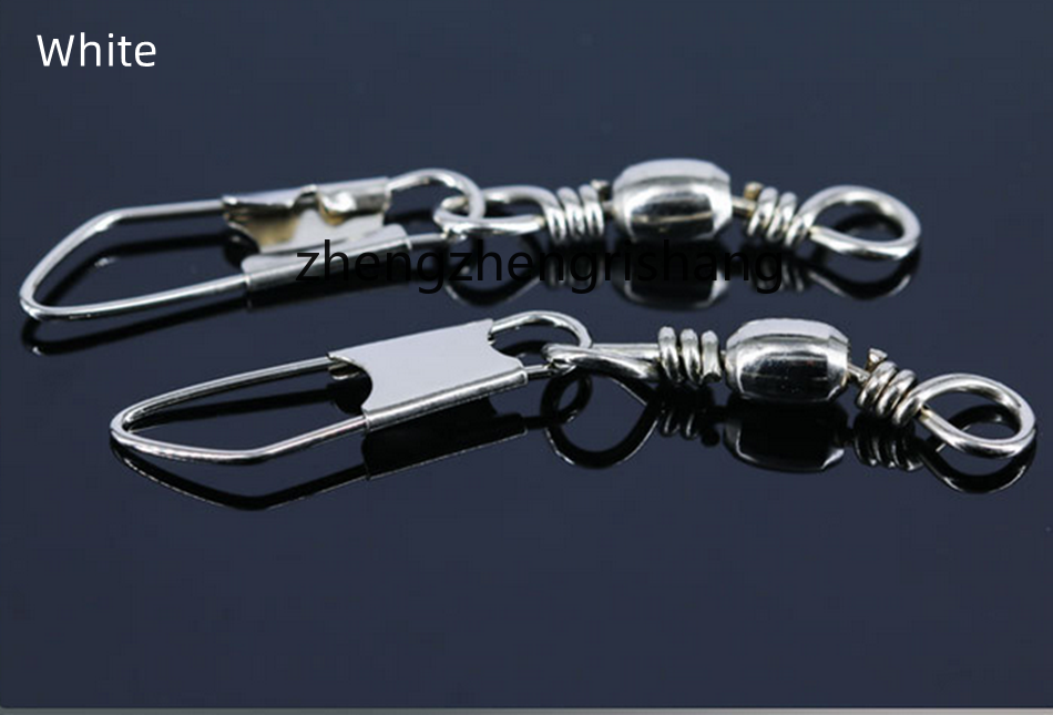100Pcs Fishing Swivel Solid Rings Pin Line Lure Connector With Interlock Snap
