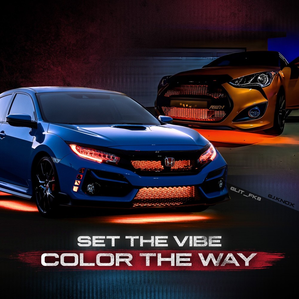 OPT7 Aura LED Lighting Kit for Grille 4pc 12" Multi-Color Strips