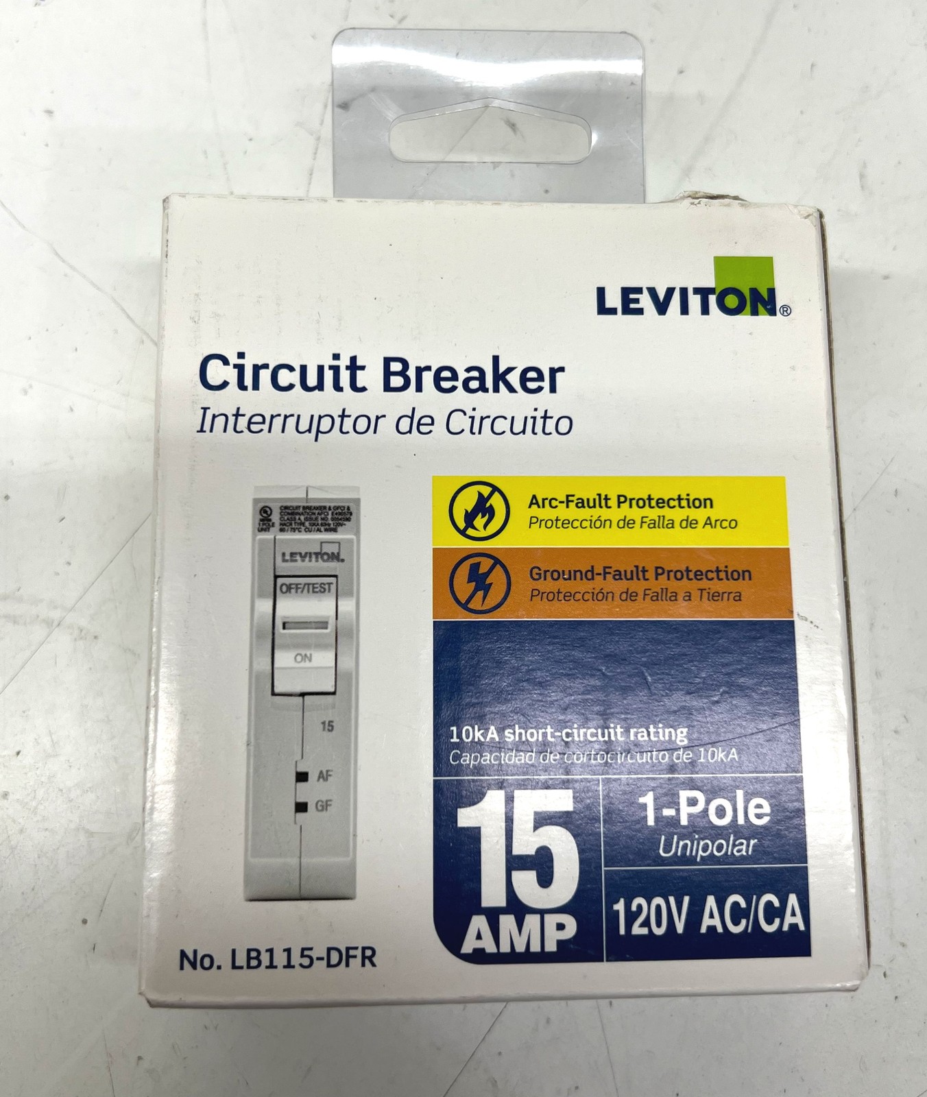 Leviton AFCI/GFCI 1-Pole 15 Amp 120V Thermal Magnetic Circuit Breaker New