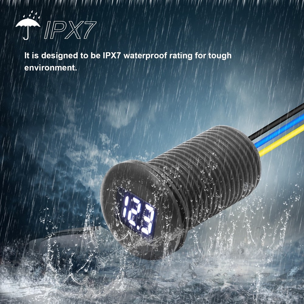 Recoil MDV Super Mini Waterproof LED Display Voltmeter Flush or Surface Mount