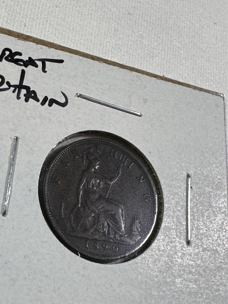 1890 Great Britain Farthing Bronze Coin