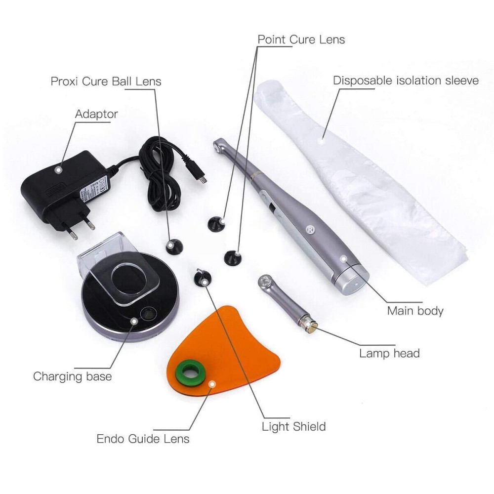 Dental Wireless LED Curing Light 1 Second Curing 3200mW/cm² with 4 Powerful LEDs