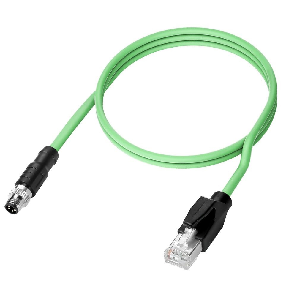 M8 A-Code Ethernet Cable 4 Pin to RJ45 Cat5e HighFlex Shielded for Beckhoff 33ft