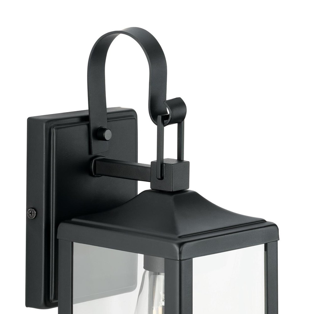 Matte Black Traditional One-Light Outdoor Wall Lantern