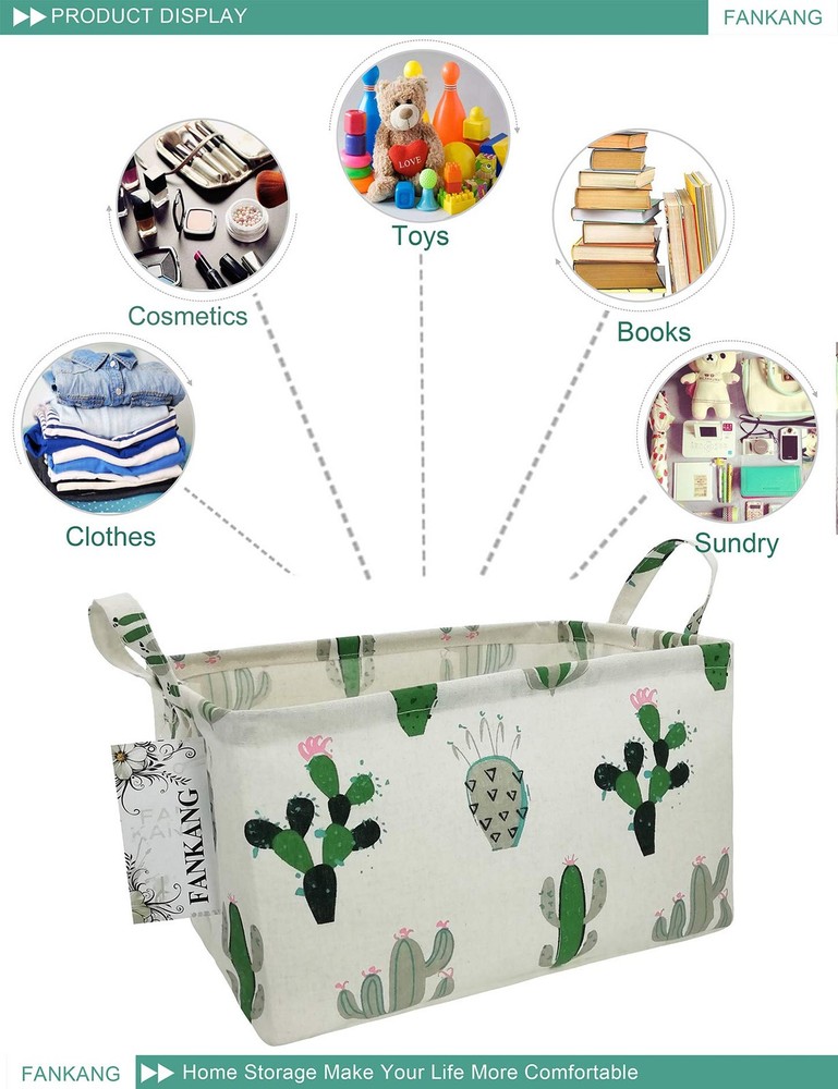 Storage Basket,Nursery Hamper Canvas Laundry Basket Foldable with Waterproof ...