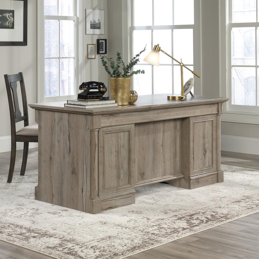 Palladia Executive Desk, Split Oak finish