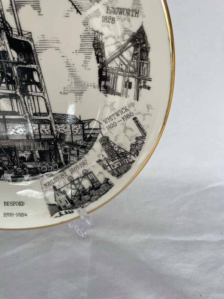 Leicestershire Coalfield Coal Mine Mining Plate Fine Bone China