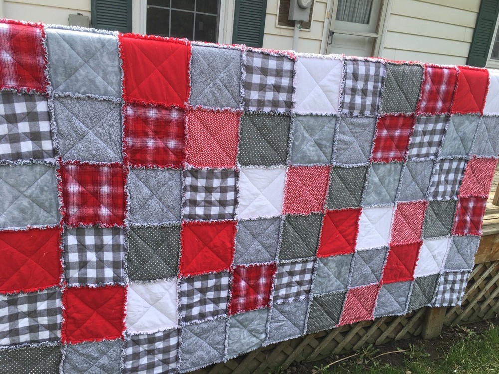 New Full Size Rag Quilt, Handmade Custom Made