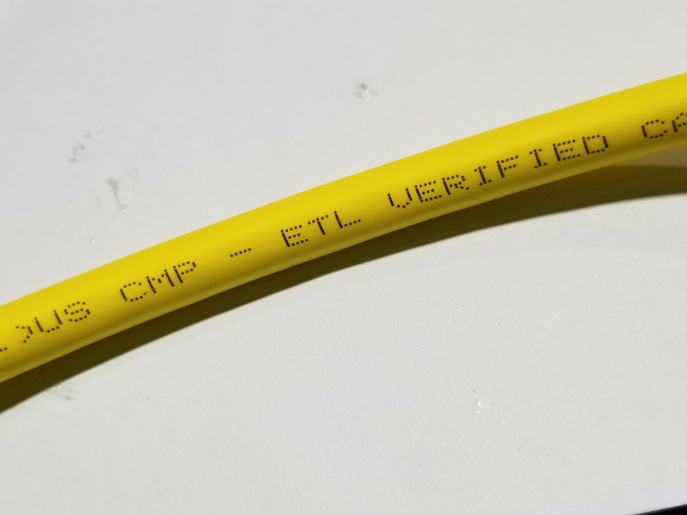 Commscope CS44P Cat6A U/UTP Network Ethernet 10G 10Gig Cable Plenum Yellow /50ft
