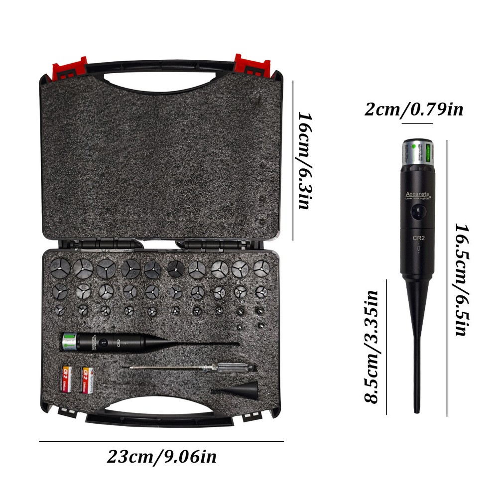 Professional Laser Bore Sight Kit Multiple Caliber Upgraded Green Bore Sighter