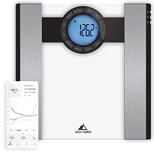 Weight Gurus Scale for Body Weight, Digital Bluetooth Scale Bluetooth - Clear
