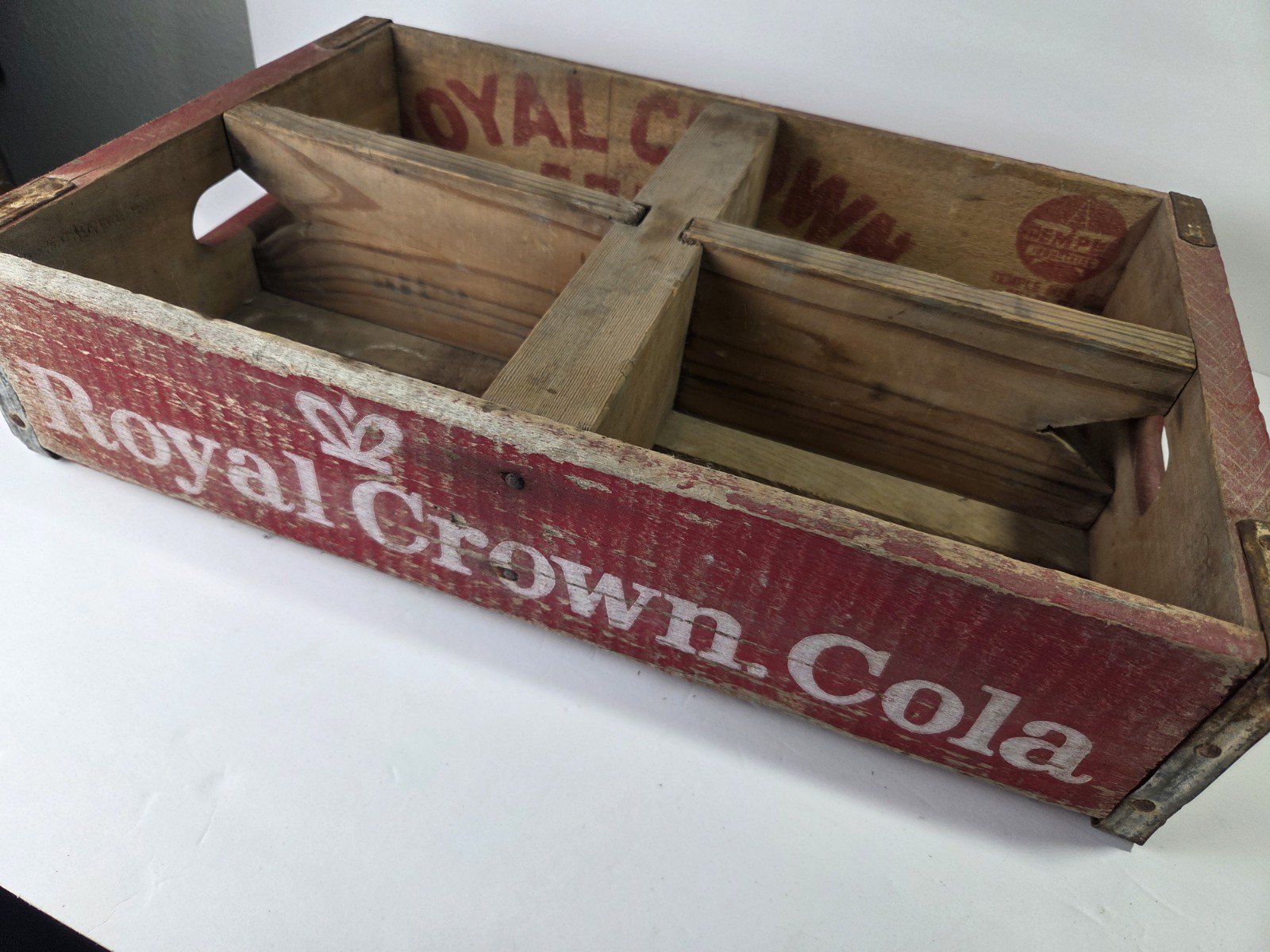 Vintage Royal Crown Cola Wooden Crate – Temple Texas – Original RC Soda Case