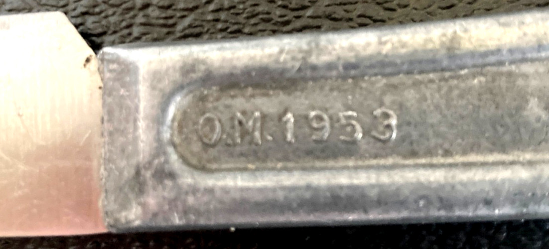 NICE Vintage 1953 USMC Military Mess Kit Knife Cast Aluminum Handle Ontario Mfg.