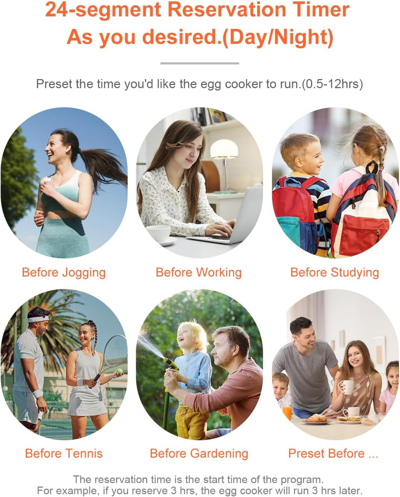 6-Function Egg Cooker for Hard Boiled Eggs, Egg Boiler with Timer, Egg Cooker fo
