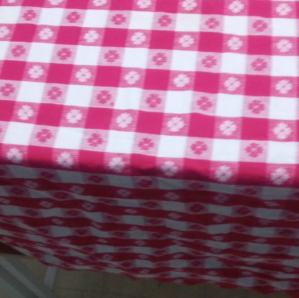 Pink White Check Plaid Rectangular Cloth Tablecloth Classic Style