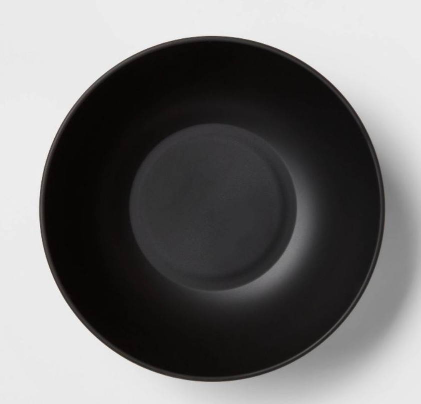Essentials 20-Piece Wheat Straw Dinnerware-Set for 5, Matte Black, Washable, Pla