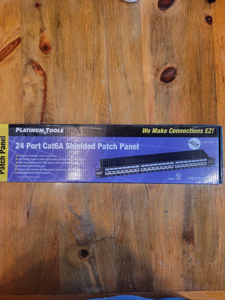 Platinum Tools 675-24C6AS 24 Port Cat6A Shielded Patch Panel