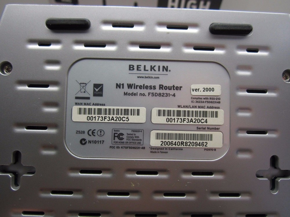 2-Belkin N1 Vision Wireless Router .. Version 1000