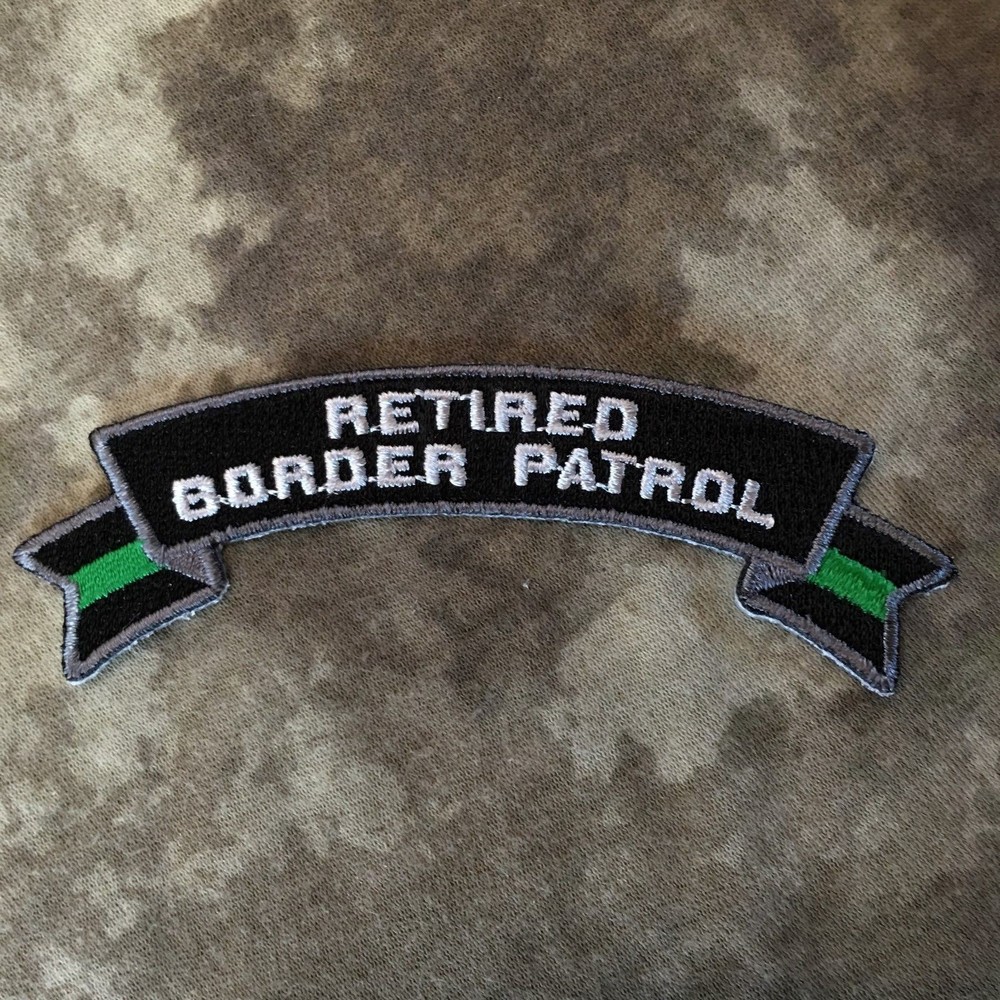 Thin Green Line Retired Border Patrol Small Rocker Patch