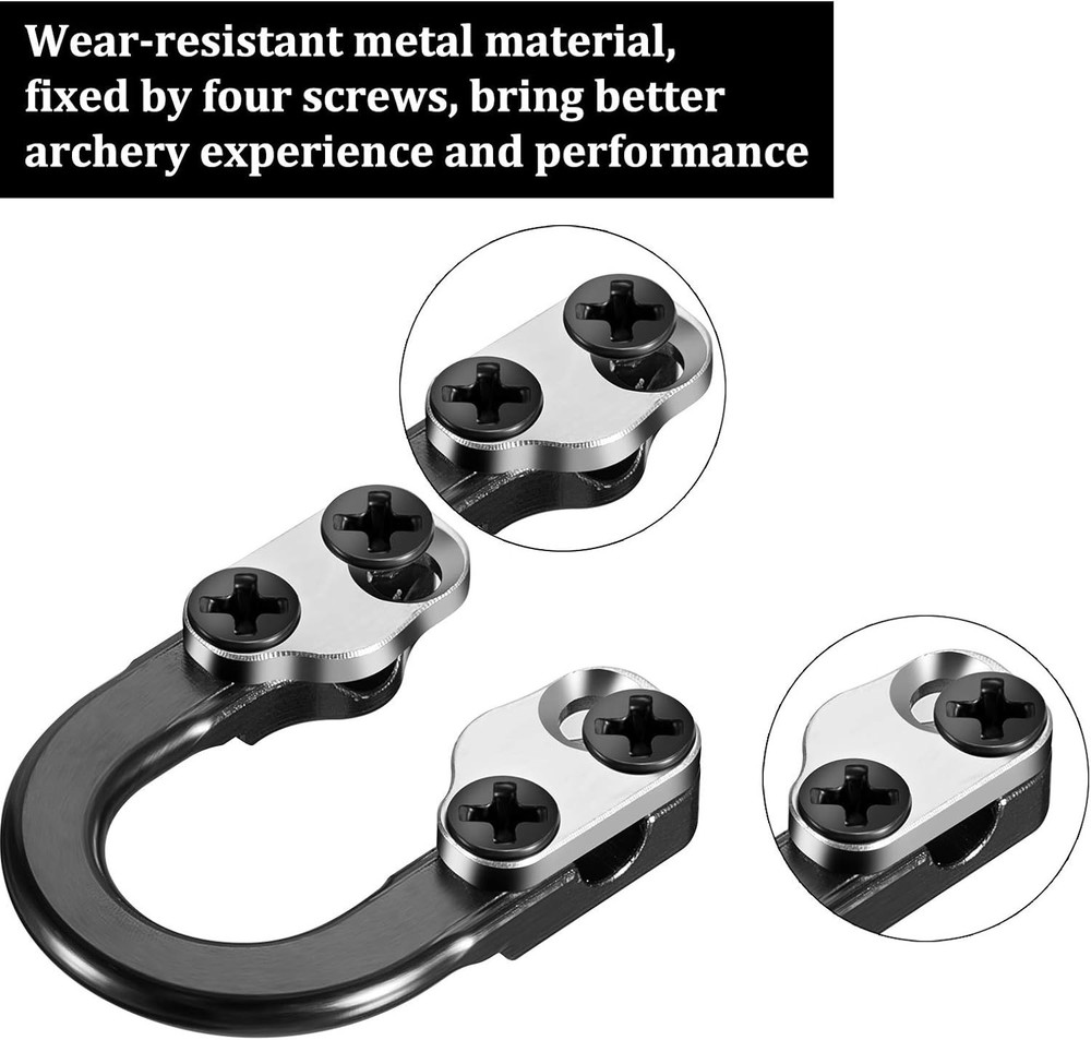 2 Sets Archery D Loop Compound Bow Metal U Nock D Ring Buckle Release Nocking