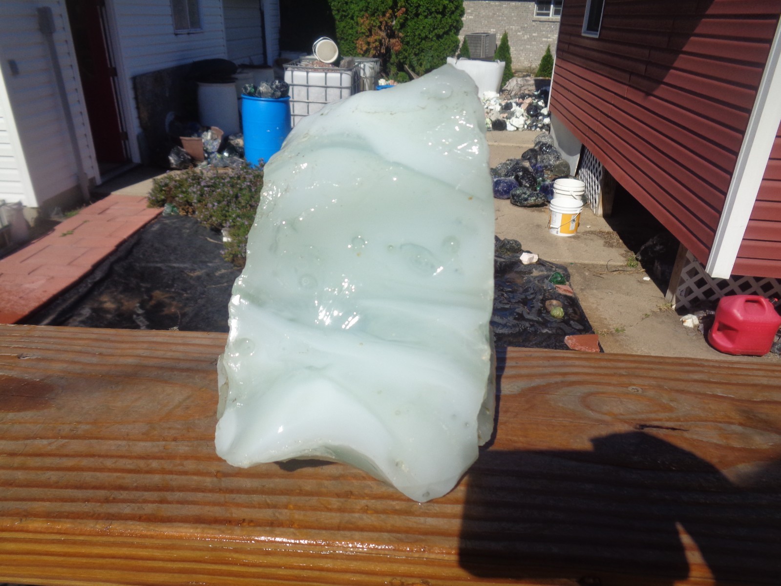 Glass Rock Slag Opaque White w/Swirls 7.10 lbs ZZ89 Landscaping Aquarium