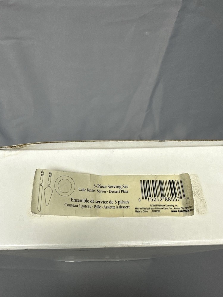 Hallmark Keepsake Wedding 3-piece Serving Set Cake Knife, Server, Dessert Plate