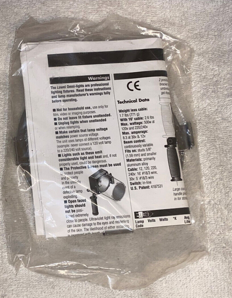 Lowel O1-19 Protective Screen for Omni-light (Replacement) NOS