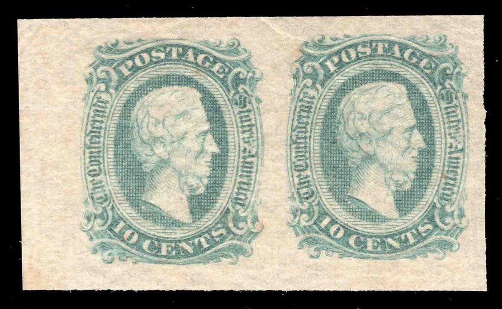 MOMEN: US STAMPS CSA #11d PAIR MINT OG NH SUPERB LOT #78732