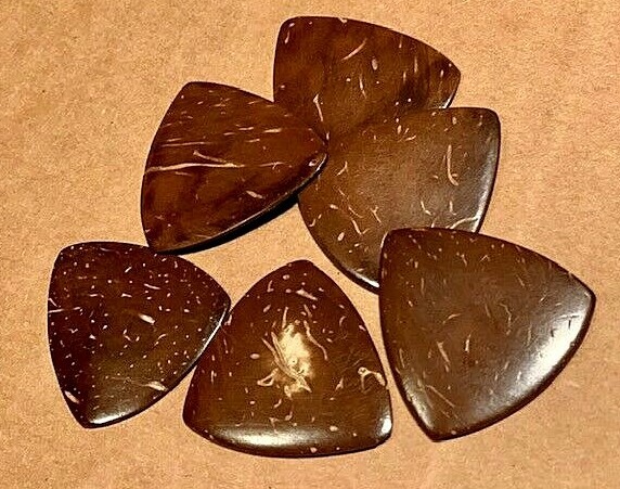 Custom House Hand Crafted Coconut Husk Guitar Pick - 6 Pack