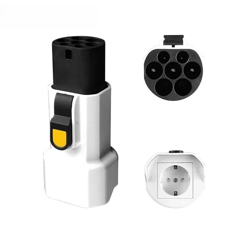 Type 2 Male Plug to Schuko Socket EV Charging Adapter, EV Connector 16A, 220V