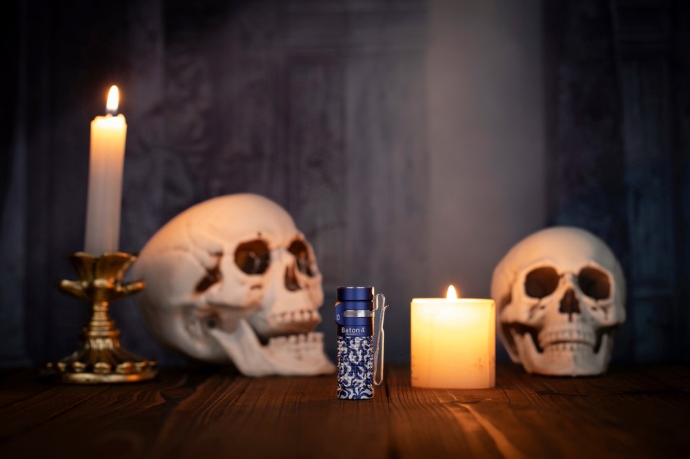 Olight Baton 4 Blue Phantom Waterproof Rechargeable Flashlight 1300 Lumens