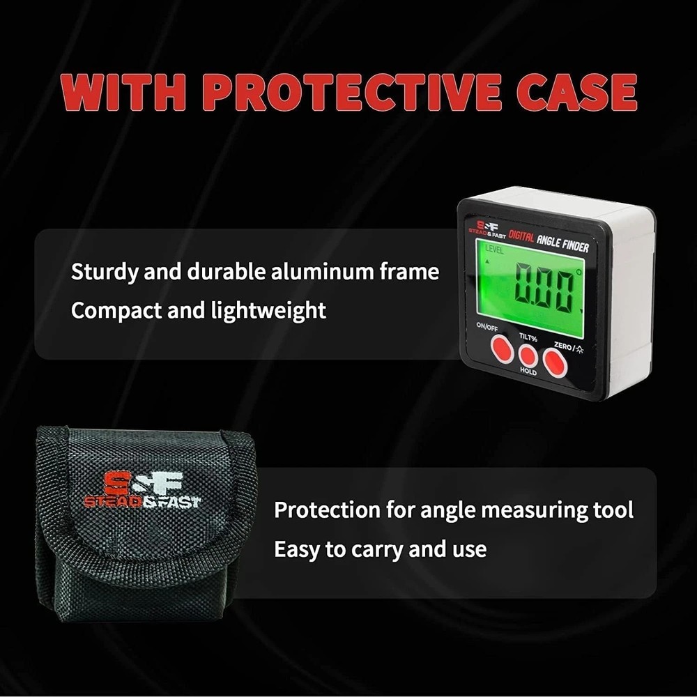 Digital Angle Finder with Magnetic Base and Backlight for Woodworking Projects