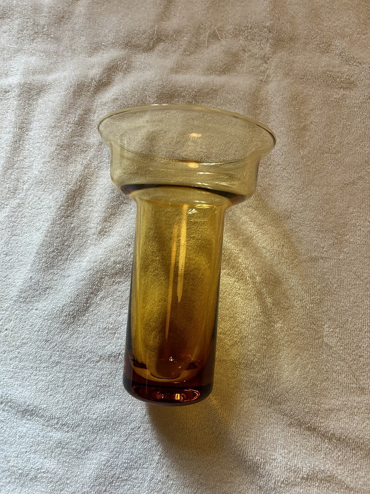 Vintage amber glass ice insert for pitcher