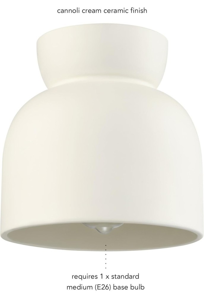 Globe Electric Ines 1-Light Matte Off-White Flush Mount Ceiling Light (MS765)
