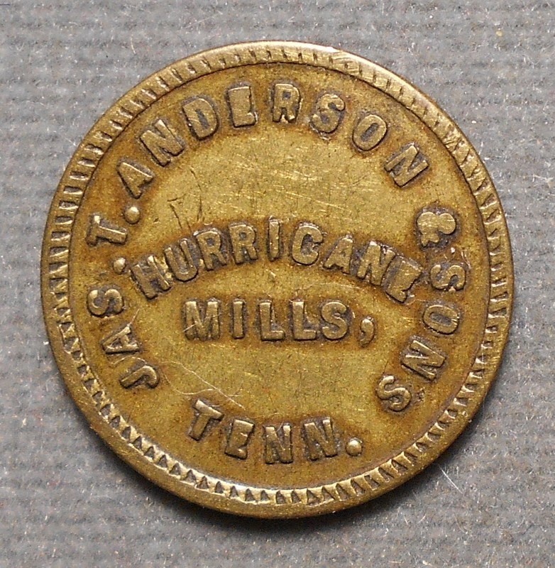 Hurricane Mills, Tenn., Jas. T. Anderson & Sons   Good For 5 In Merchandise.
