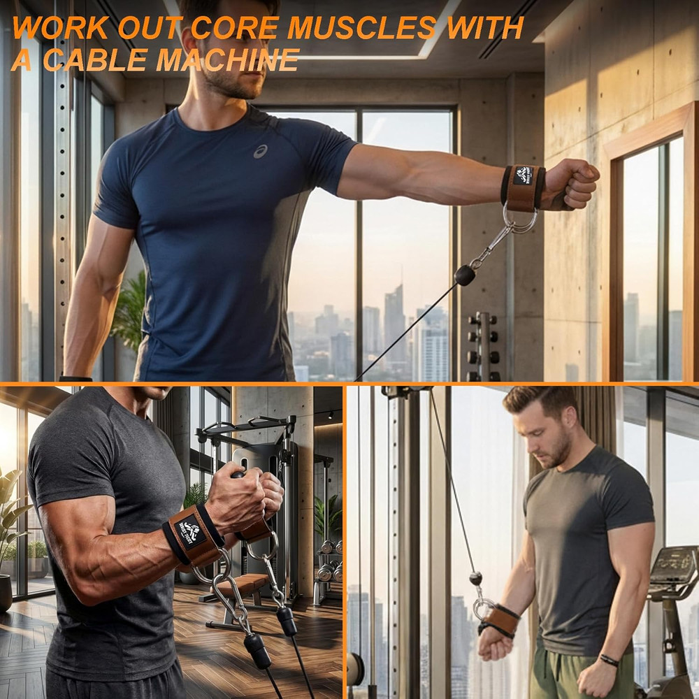 Wrist Cuffs with Dual D-Rings – Secure & Comfortable Support for Cable Machine W