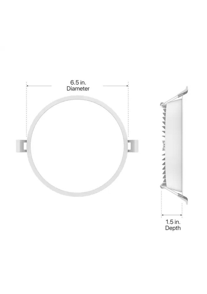 Utilitech 6" 1200 Lumens LED Canless Trimless Recessed Downlight White Dimmable