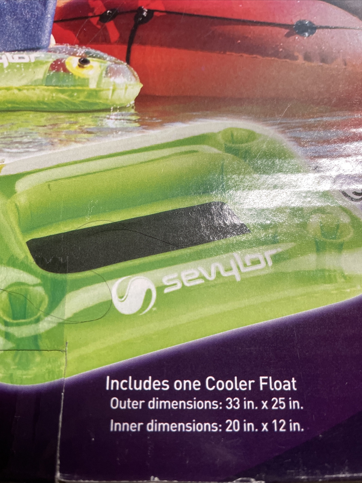Pool Float Sevylor Cooler Green Inflatable Fits 28Qt 4 Cup Holders NEW SNAP STAY